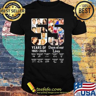 55 years of 1965 2020 days of our lives movie characters signatures shirt