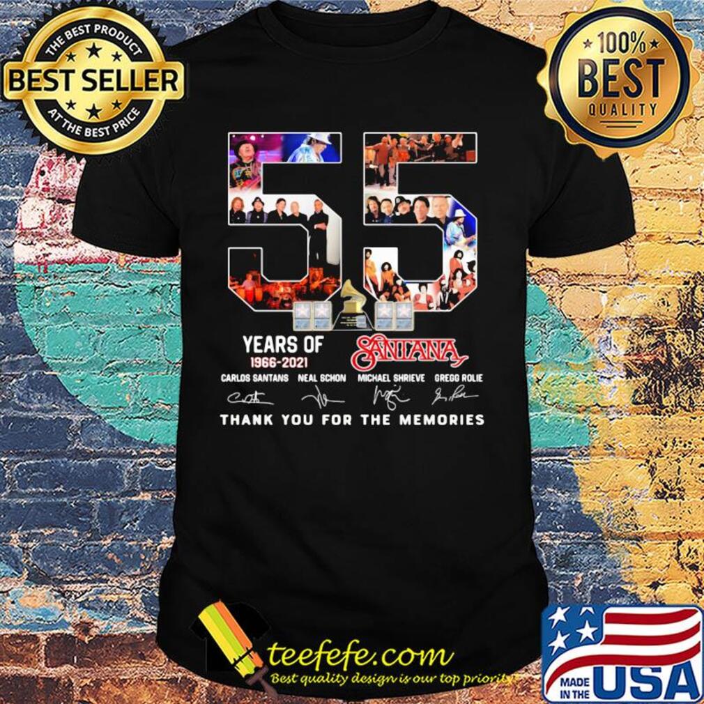 55 years of 1966 2021 Santana thank you for the memories signature shirt