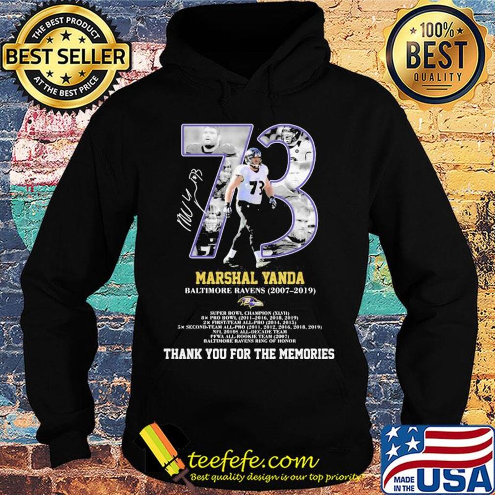 73 marshal yanda baltimore ravens 2007 2019 thank you for the memories signature s Hoodie 73 marshal yanda baltimore ravens 2007 2019 thank you for the memories signature s Hoodie