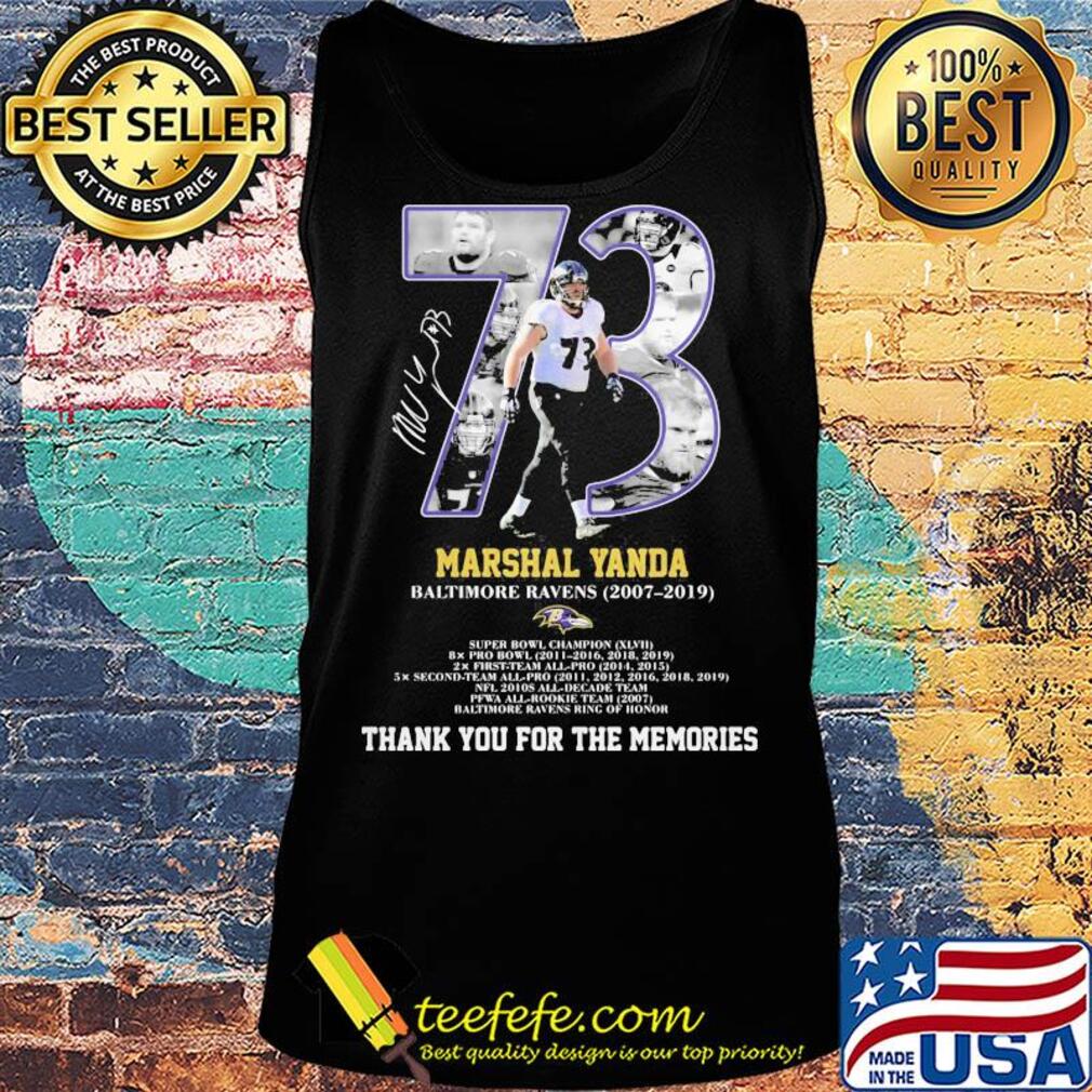 73 marshal yanda baltimore ravens 2007 2019 thank you for the memories signature s Tank top 73 marshal yanda baltimore ravens 2007 2019 thank you for the memories signature s Tank top