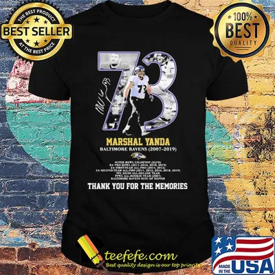 73 marshal yanda baltimore ravens 2007 2019 thank you for the memories signature shirt