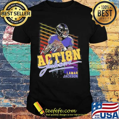 8 action Lamar Jackson Baltimore Ravens football signature shirt