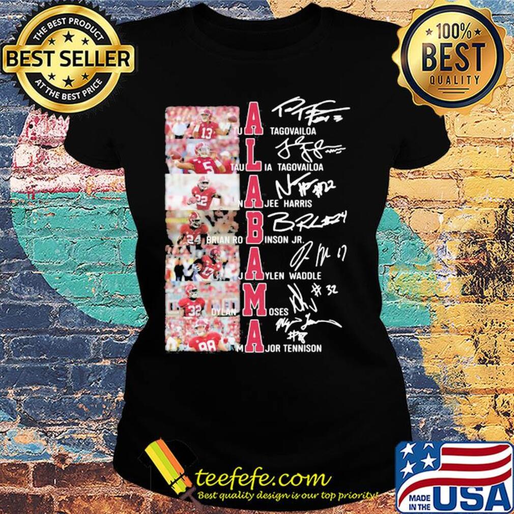 Alabama crimson tide football team players signatures s Ladies tee Alabama crimson tide football team players signatures s Ladies tee