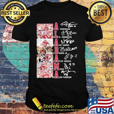 Alabama crimson tide football team players signatures shirt