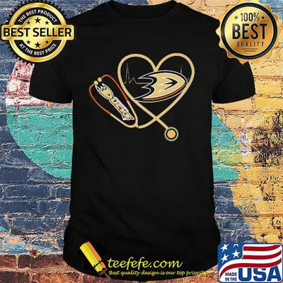 Anaheim ducks hockey stethoscope heart shirt