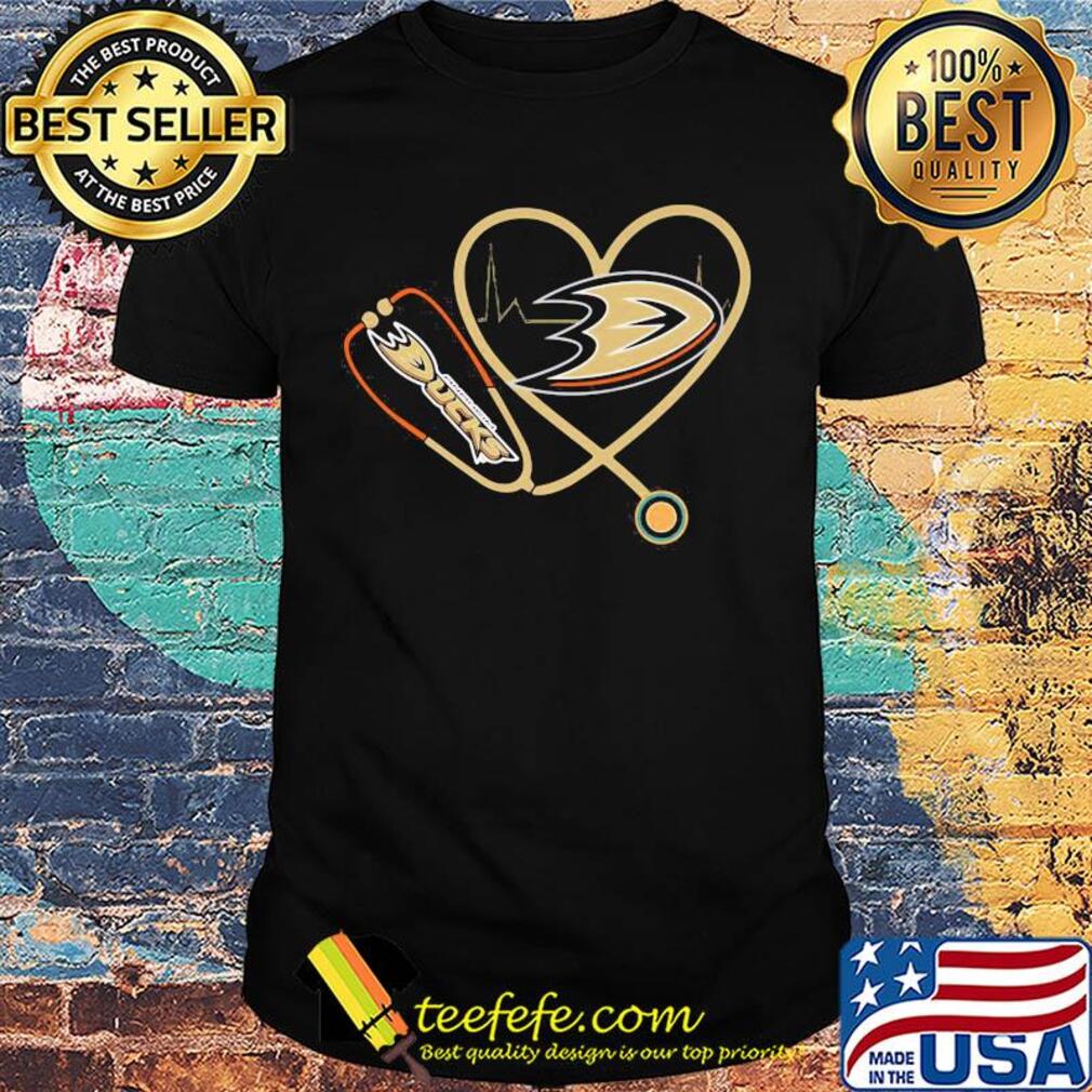 Anaheim ducks hockey stethoscope heart shirt