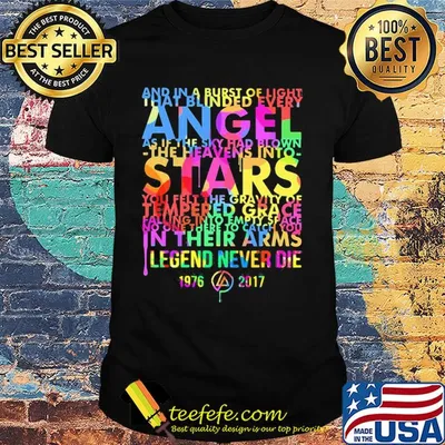 Angle stars tempered grace in their arms legend never die 1976-2017 shirt