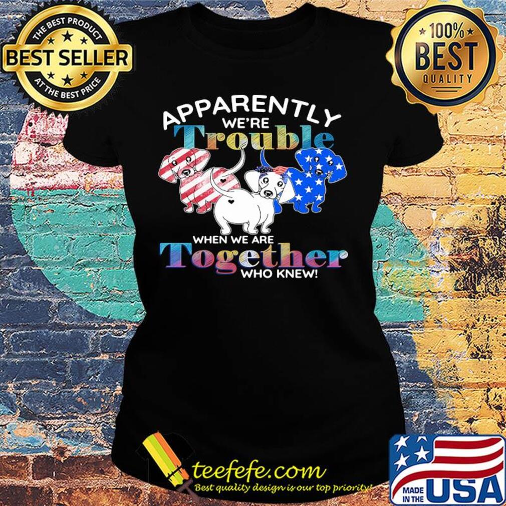 Apparently we're trouble Dachshund American flag veteran Independence Day s Ladies tee Apparently we're trouble Dachshund American flag veteran Independence Day s Ladies tee