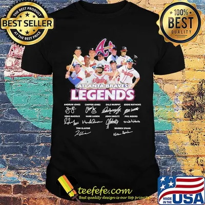 Atlanta braves legends baseball team signatures shirt