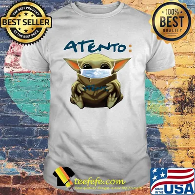 Baby Yoda face mask hug Atento shirt