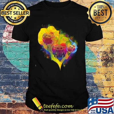 Baby Yoda heart flower color shirt