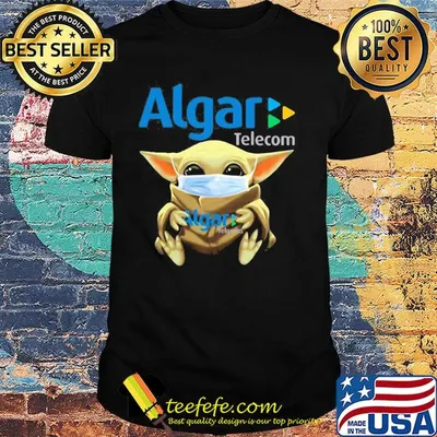 Baby Yoda hug Algar Telecom mask shirt