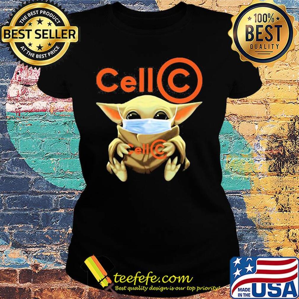 Baby Yoda hug Cell C mask s Ladies tee Baby Yoda hug Cell C mask s Ladies tee