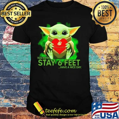 Baby Yoda hug Panera Bread please remember stay 6 feet have a nice day shirt