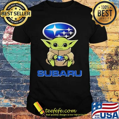 Baby Yoda hug Subaru shirt