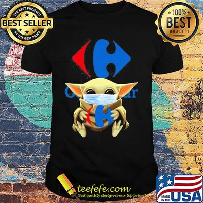 Baby Yoda hug Viajes Carrefour mask shirt