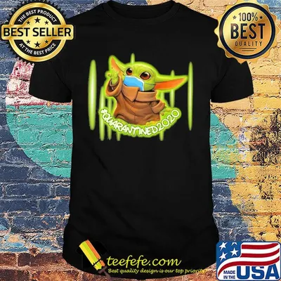 Baby Yoda quarantined 2020 mask shirt