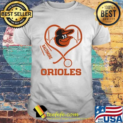 Baltimore orioles baseball stethoscope heart shirt