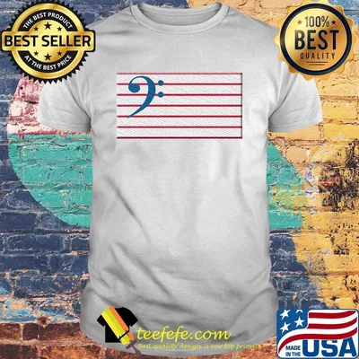 Bass Guitar Clef Flag Embroidered shirt