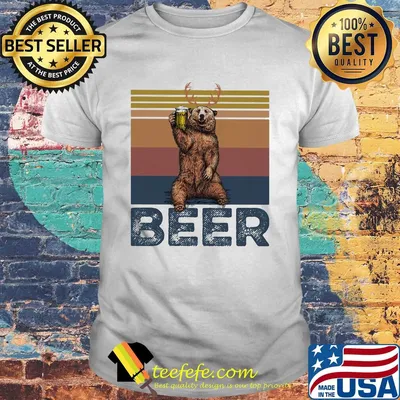 Bear drink beer vintage shirt