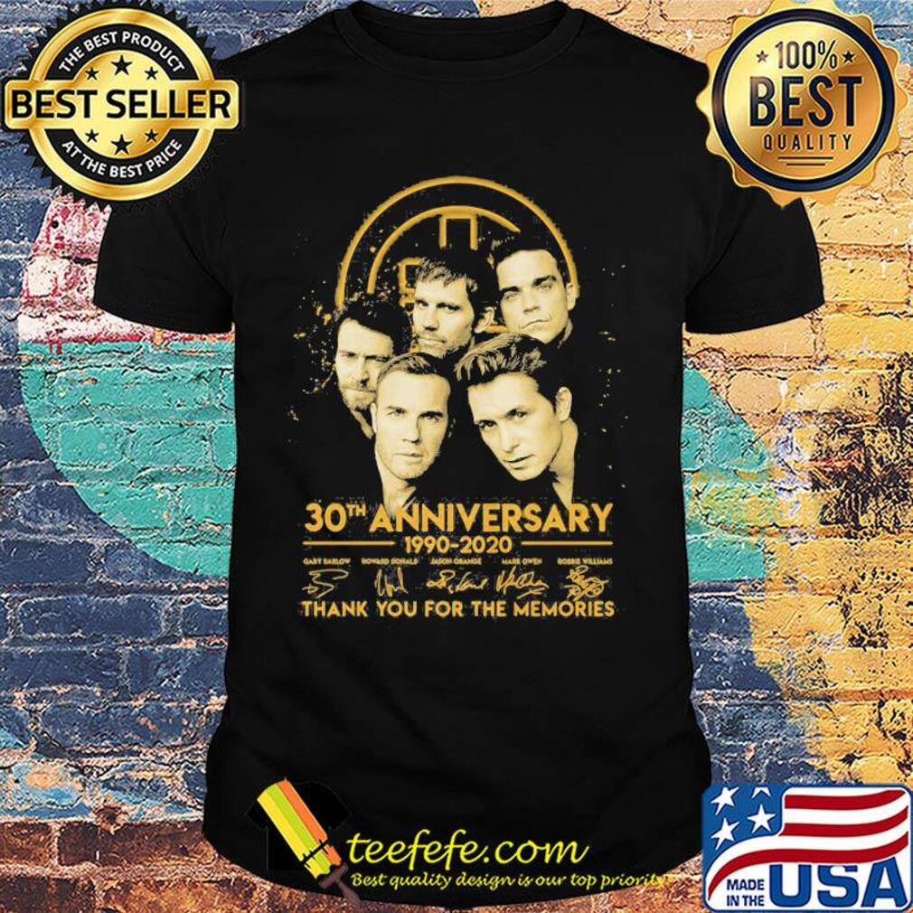Bell Take that 30th anniversary 1990-2020 thank you for the memories signature shirt Bell Take that 30th anniversary 1990-2020 thank you for the memories signature shirt