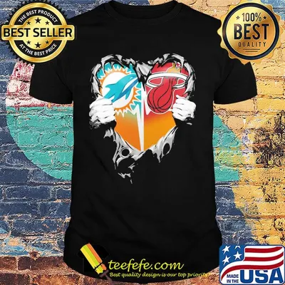 Blood inside miami dolphins vs miami heat heart shirt