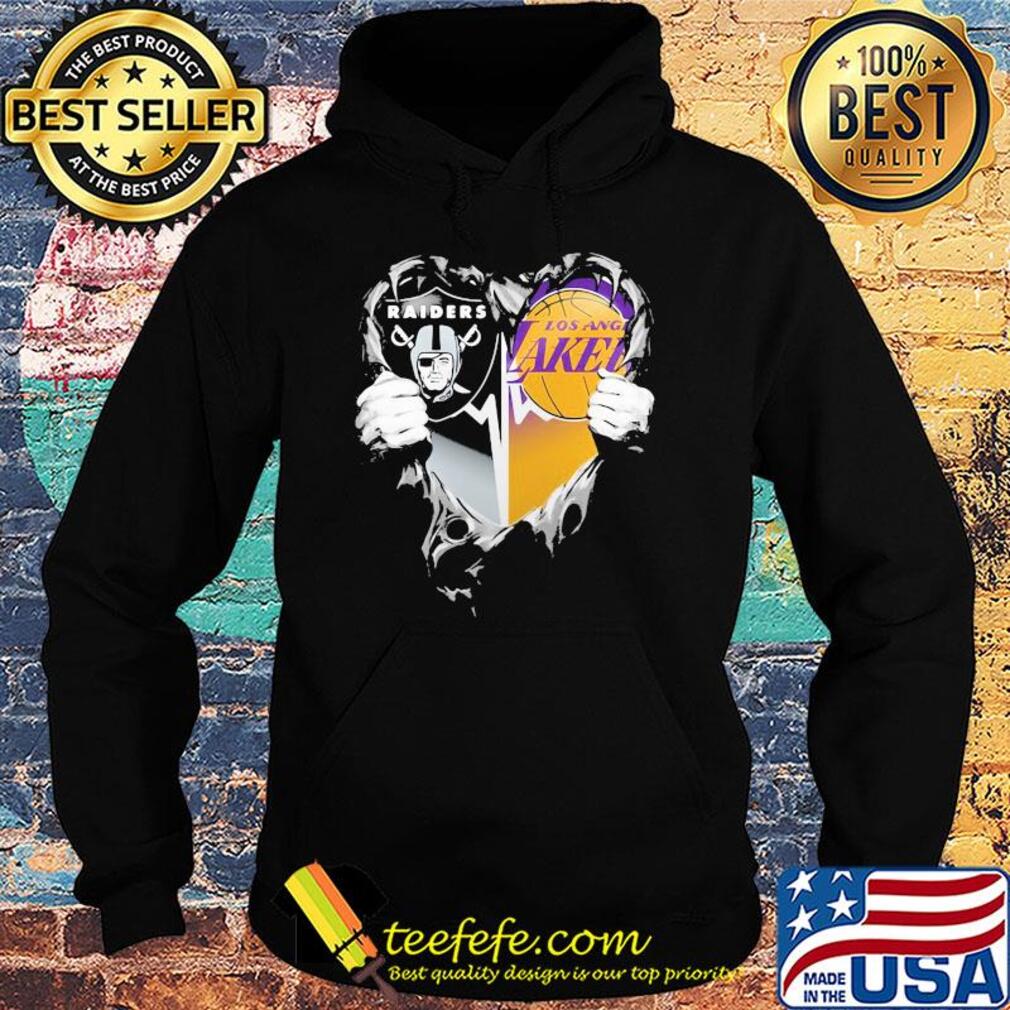 Blood inside oakland raiders and los angeles lakers heart heartbeat s Hoodie Blood inside oakland raiders and los angeles lakers heart heartbeat s Hoodie