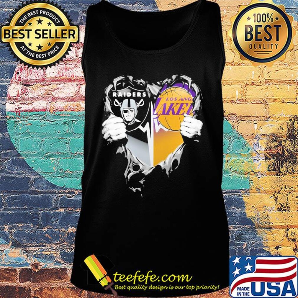 Blood inside oakland raiders and los angeles lakers heart heartbeat s Tank top Blood inside oakland raiders and los angeles lakers heart heartbeat s Tank top