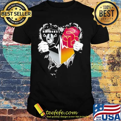 Blood inside oakland raiders and stanford cardinal heartbeat shirt