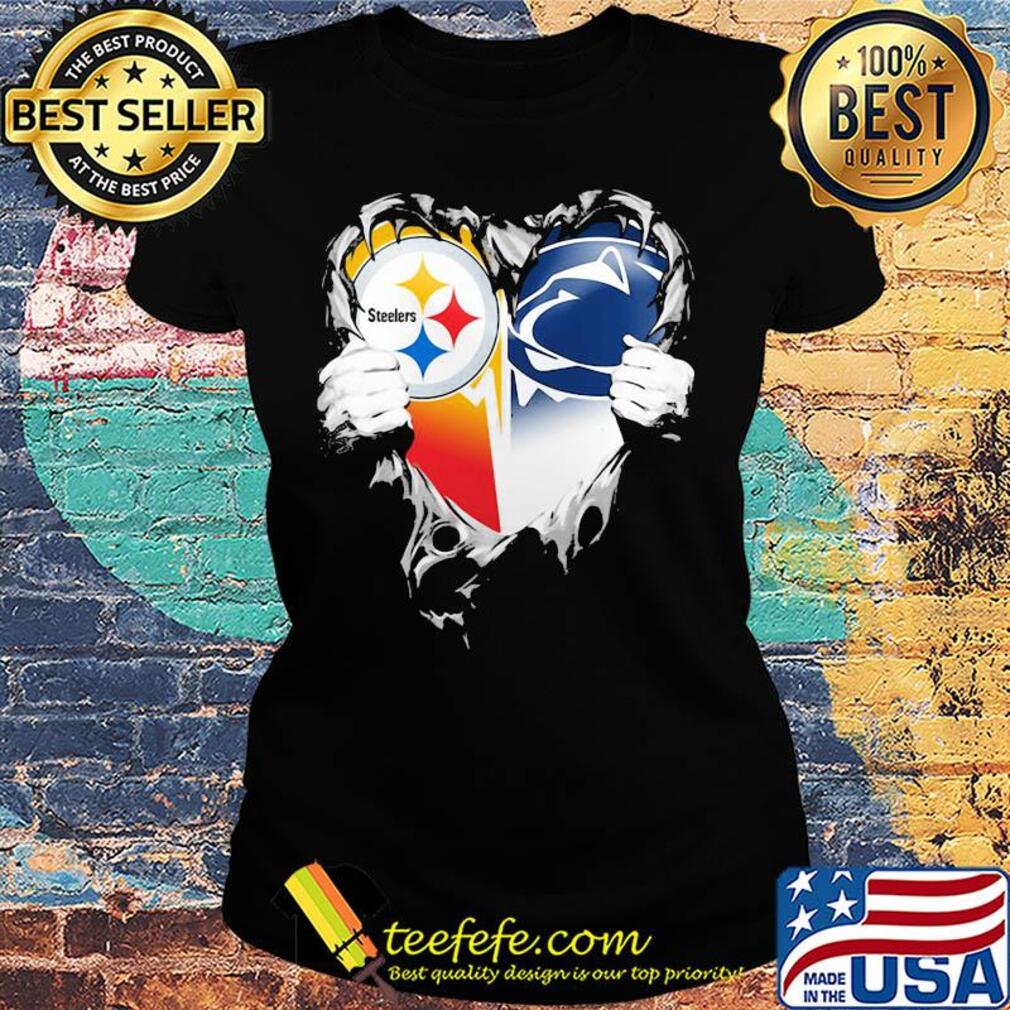Blood inside pittsburgh steelers vs pennsylvania football heart s Ladies tee Blood inside pittsburgh steelers vs pennsylvania football heart s Ladies tee
