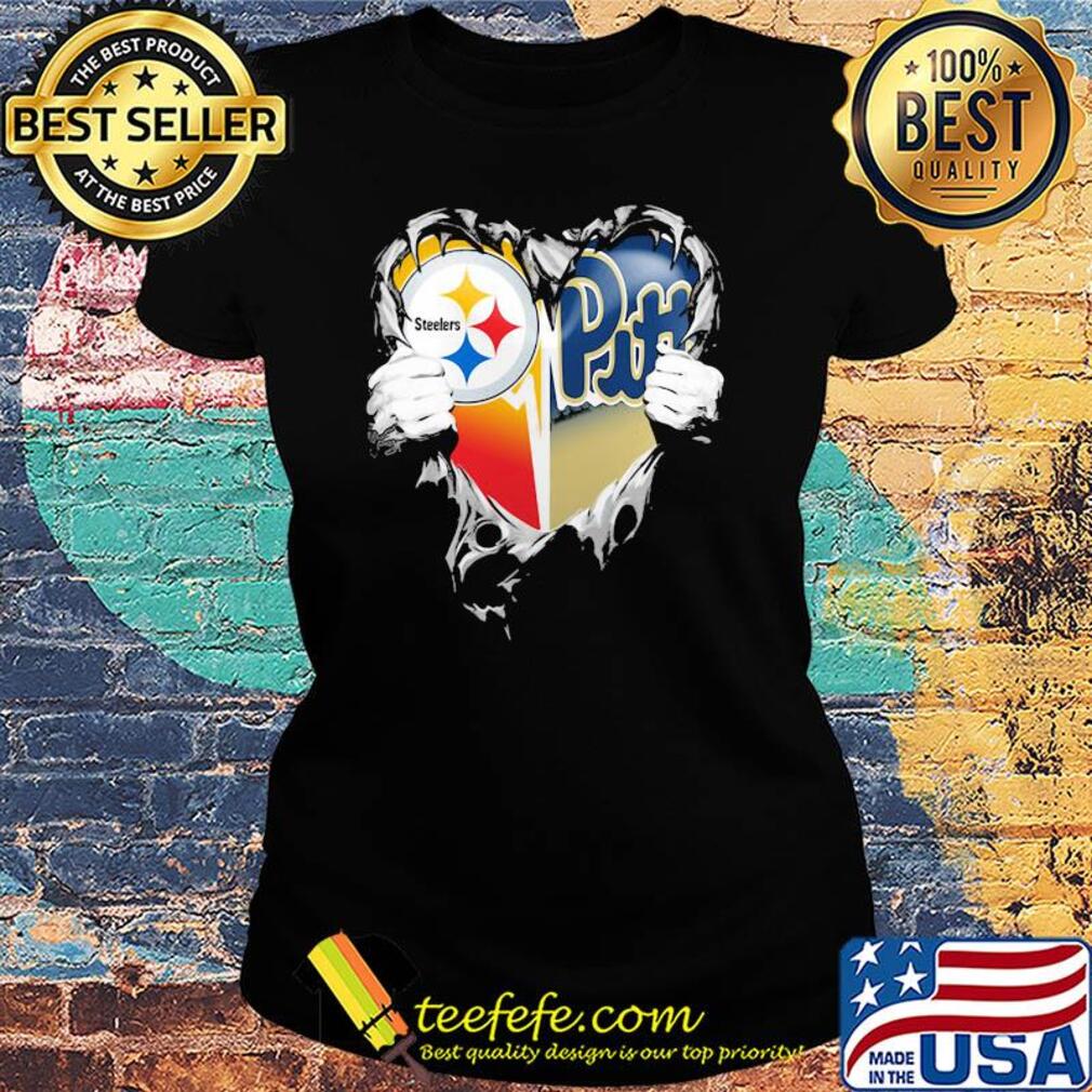 Blood inside pittsburgh steelers vs pittsburgh penguins football heart s Ladies tee Blood inside pittsburgh steelers vs pittsburgh penguins football heart s Ladies tee