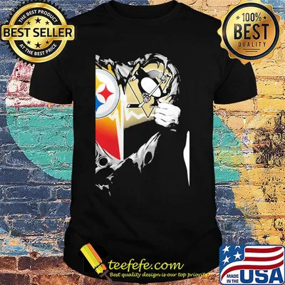 Blood inside pittsburgh steelers vs pittsburgh penguins heart shirt