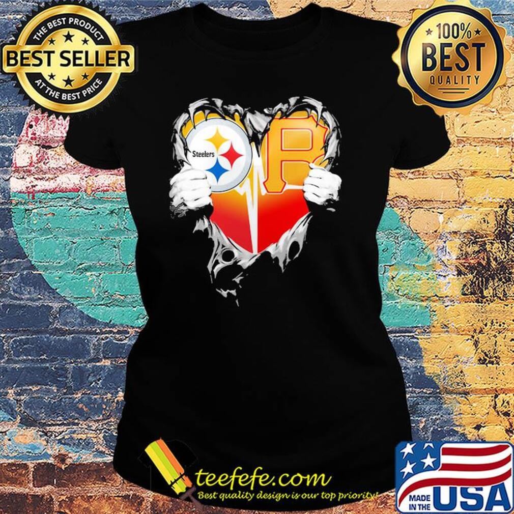 Blood inside pittsburgh steelers vs pittsburgh pirates cap football heartbeat s Ladies tee Blood inside pittsburgh steelers vs pittsburgh pirates cap football heartbeat s Ladies tee