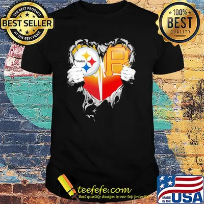 Blood inside pittsburgh steelers vs pittsburgh pirates cap football heartbeat shirt