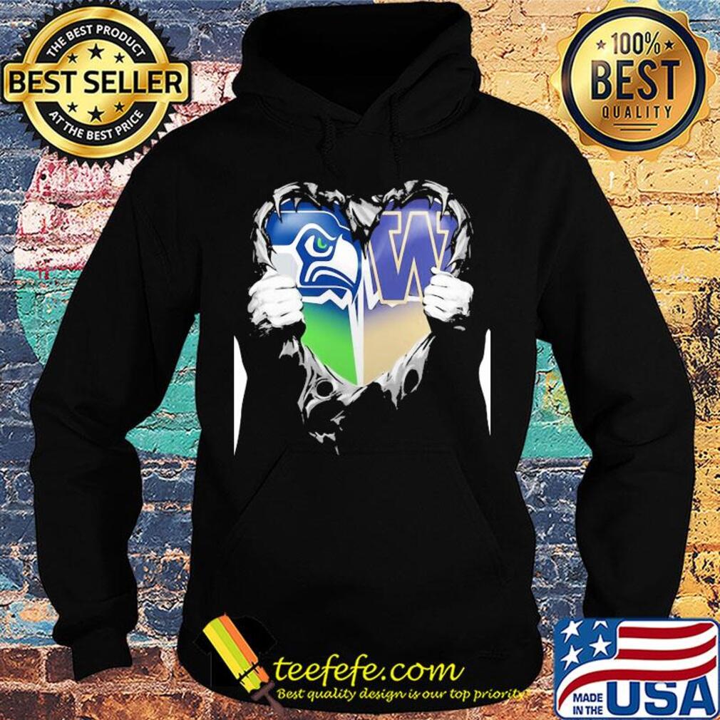 Blood inside seattle seahawks and washington huskies heart s Hoodie Blood inside seattle seahawks and washington huskies heart s Hoodie