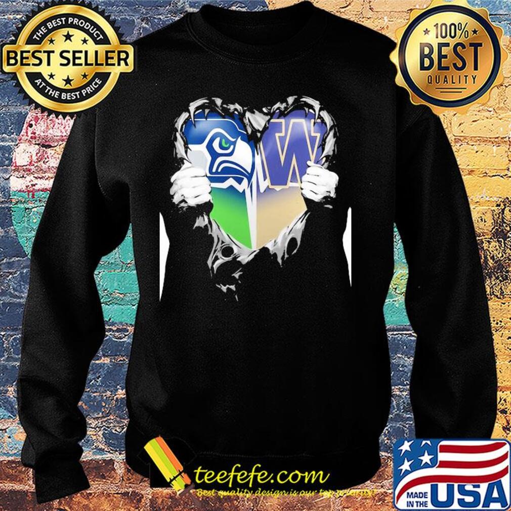 Blood inside seattle seahawks and washington huskies heart s Sweater Blood inside seattle seahawks and washington huskies heart s Sweater