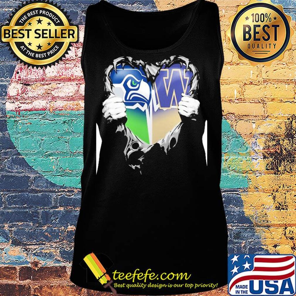 Blood inside seattle seahawks and washington huskies heart s Tank top Blood inside seattle seahawks and washington huskies heart s Tank top