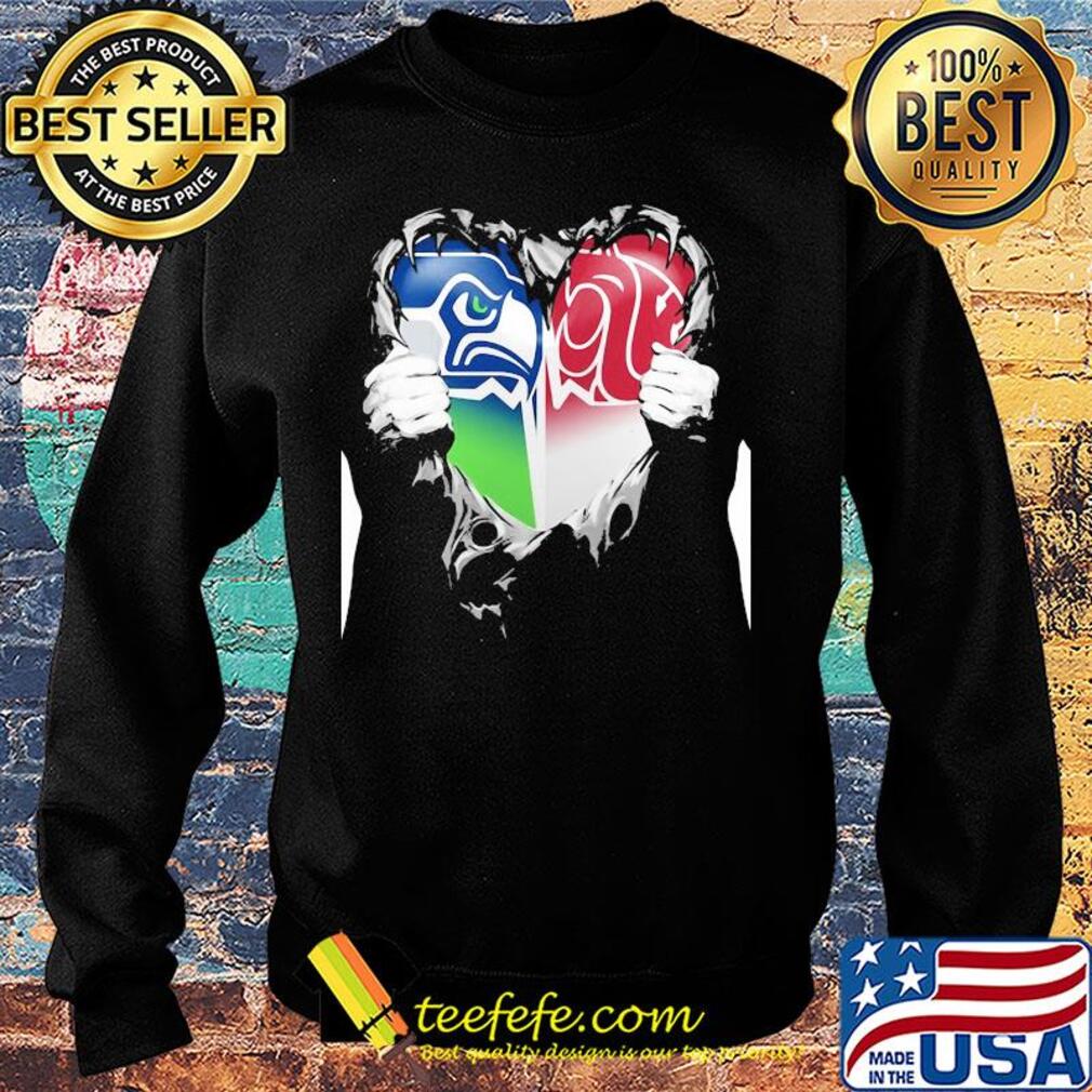 Blood inside seattle seahawks and washington state cougars heart s Sweater Blood inside seattle seahawks and washington state cougars heart s Sweater