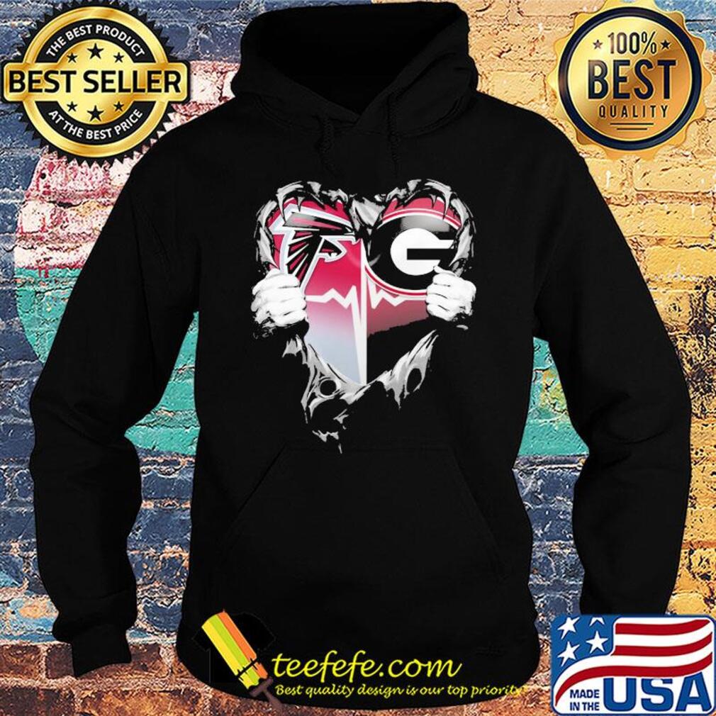 Blood insides atlanta falcons and georgia bulldogs heart heartbeat s Hoodie Blood insides atlanta falcons and georgia bulldogs heart heartbeat s Hoodie