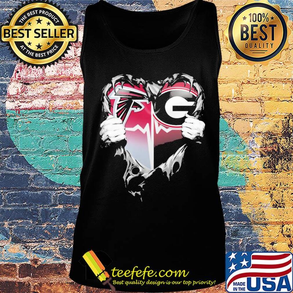 Blood insides atlanta falcons and georgia bulldogs heart heartbeat s Tank top Blood insides atlanta falcons and georgia bulldogs heart heartbeat s Tank top