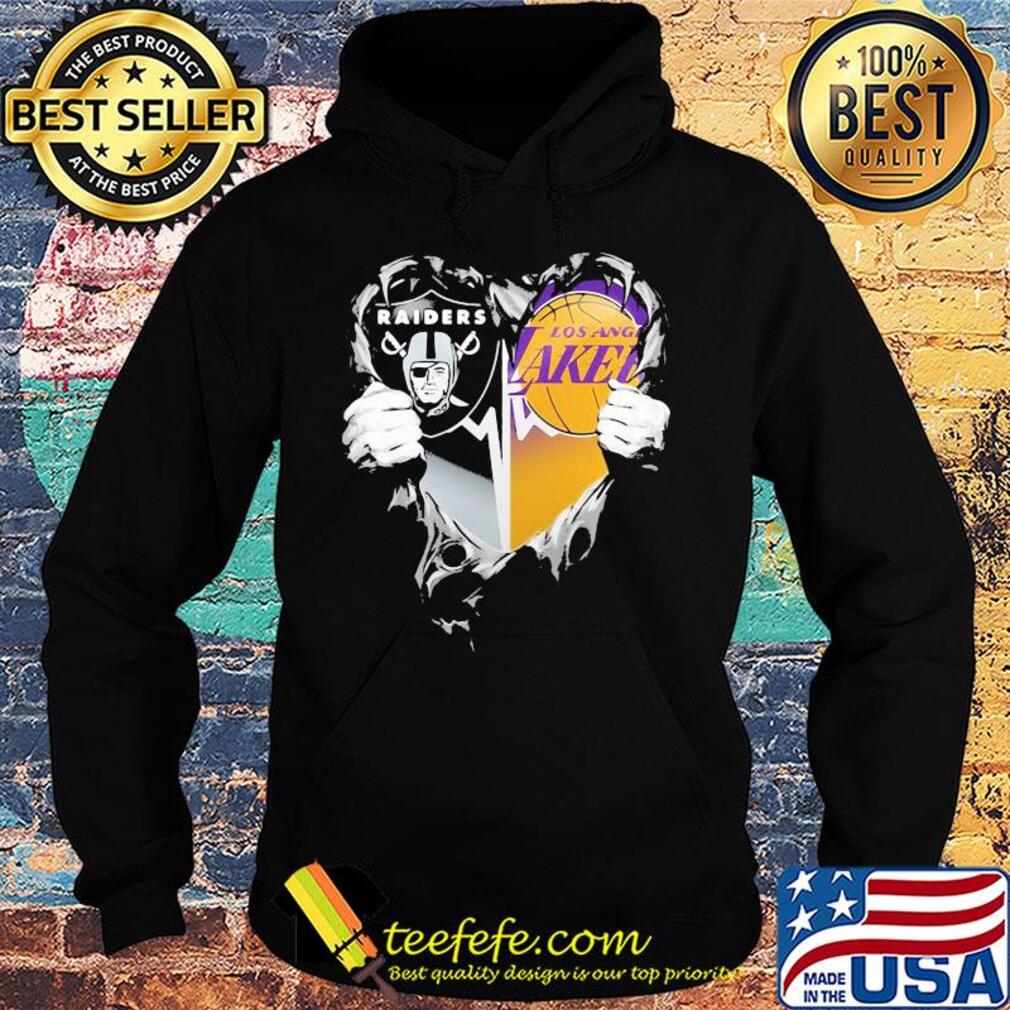 Blood insides oakland raiders and los angeles lakers heart s Hoodie Blood insides oakland raiders and los angeles lakers heart s Hoodie