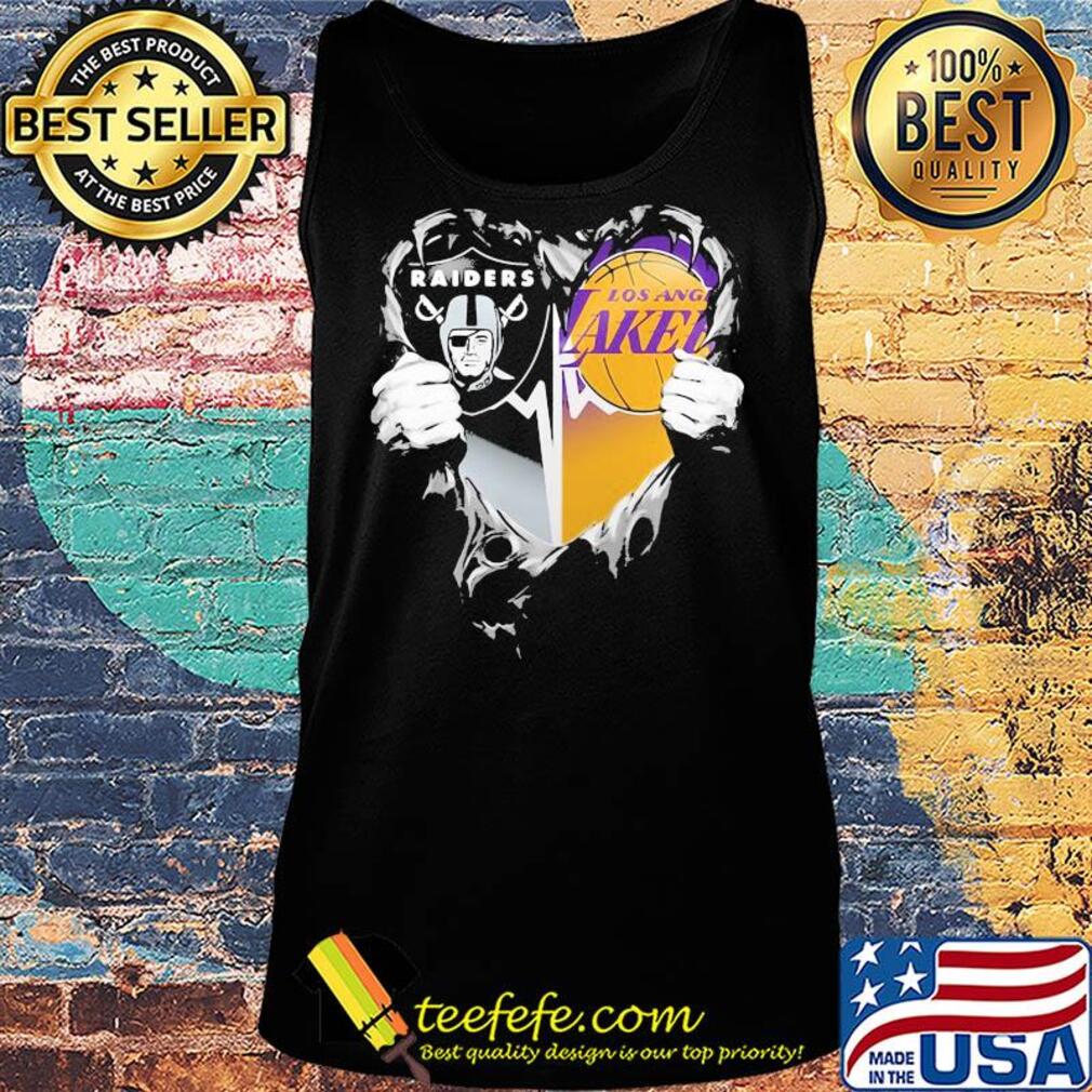 Blood insides oakland raiders and los angeles lakers heart s Tank top Blood insides oakland raiders and los angeles lakers heart s Tank top