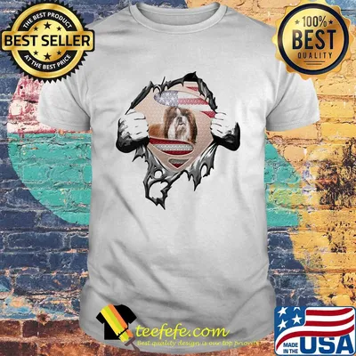 Blood insides superman shih tzu american flag independence day shirt