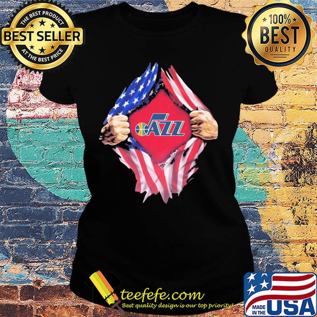 Blood insides utah jazz american flag independence day s Ladies tee Blood insides utah jazz american flag independence day s Ladies tee