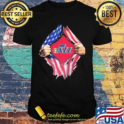 Blood insides utah jazz american flag independence day shirt