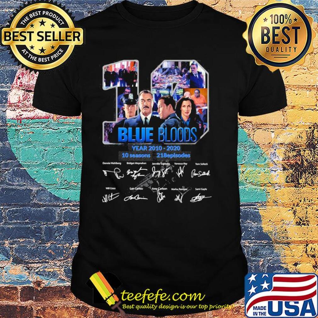 Blue bloods 10 year 2010 2020 10 seasons 218 episodes signatures shirt