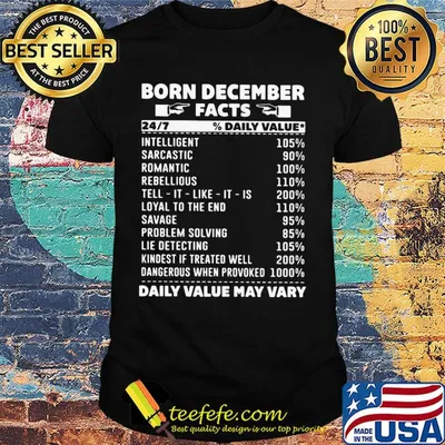 Born December facts daily value intelligent shirt