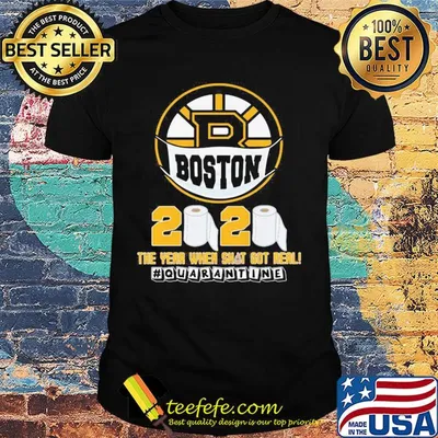 Boston bruins hockey 2020 the year when shit gor teal quarantine toilet paper mask covid-19 shirt