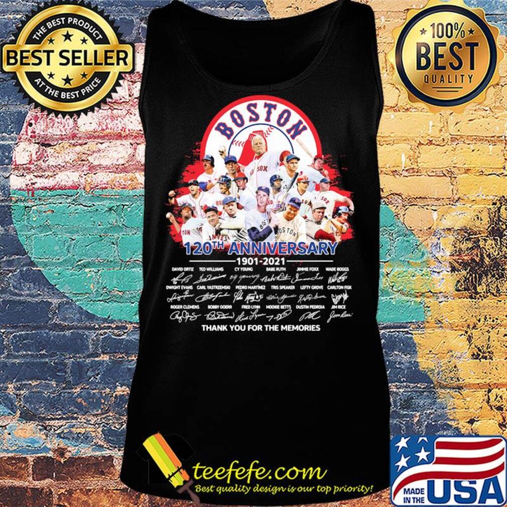 Boston red sox 120th anniversary thank you for the memories signatures s Tank top Boston red sox 120th anniversary thank you for the memories signatures s Tank top