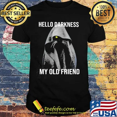 Cat black hello darkness my old friend shirt